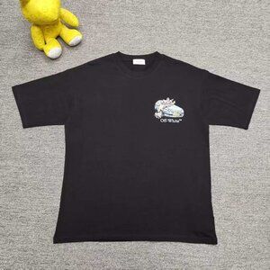 Off White Angel Car Printed Black Short sleeved T-shirt Size M